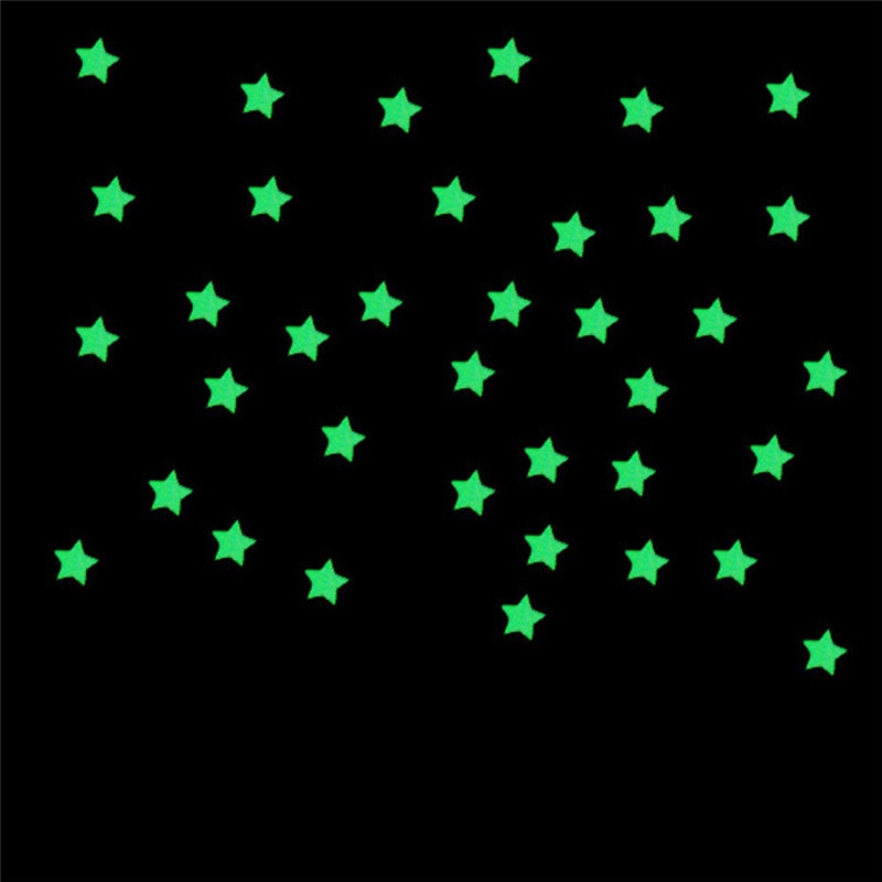 Kids Bedroom Fluorescent Glow In The Dark Stars Wall Stickers