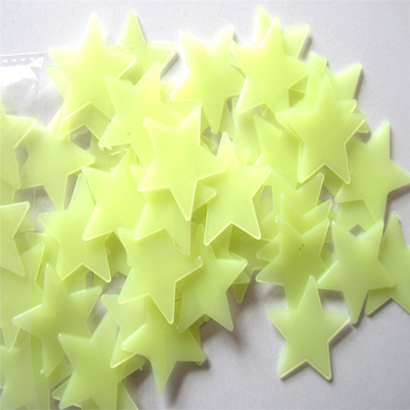 Kids Bedroom Fluorescent Glow In The Dark Stars Wall Stickers