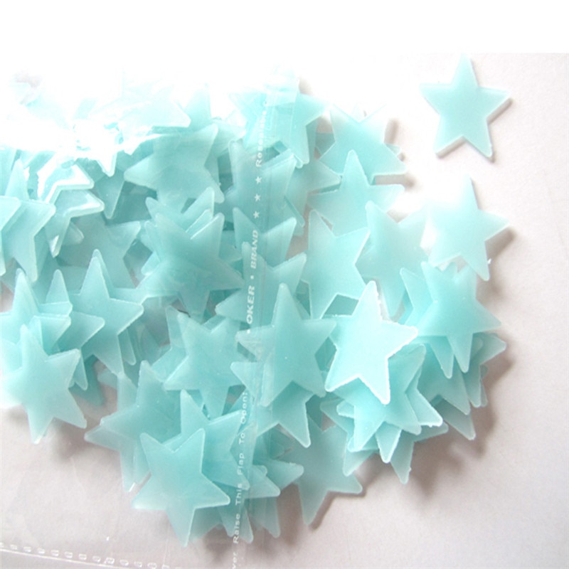 Kids Bedroom Fluorescent Glow In The Dark Stars Wall Stickers