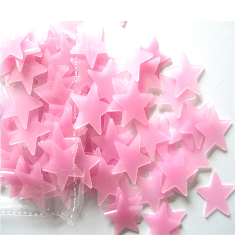 Kids Bedroom Fluorescent Glow In The Dark Stars Wall Stickers
