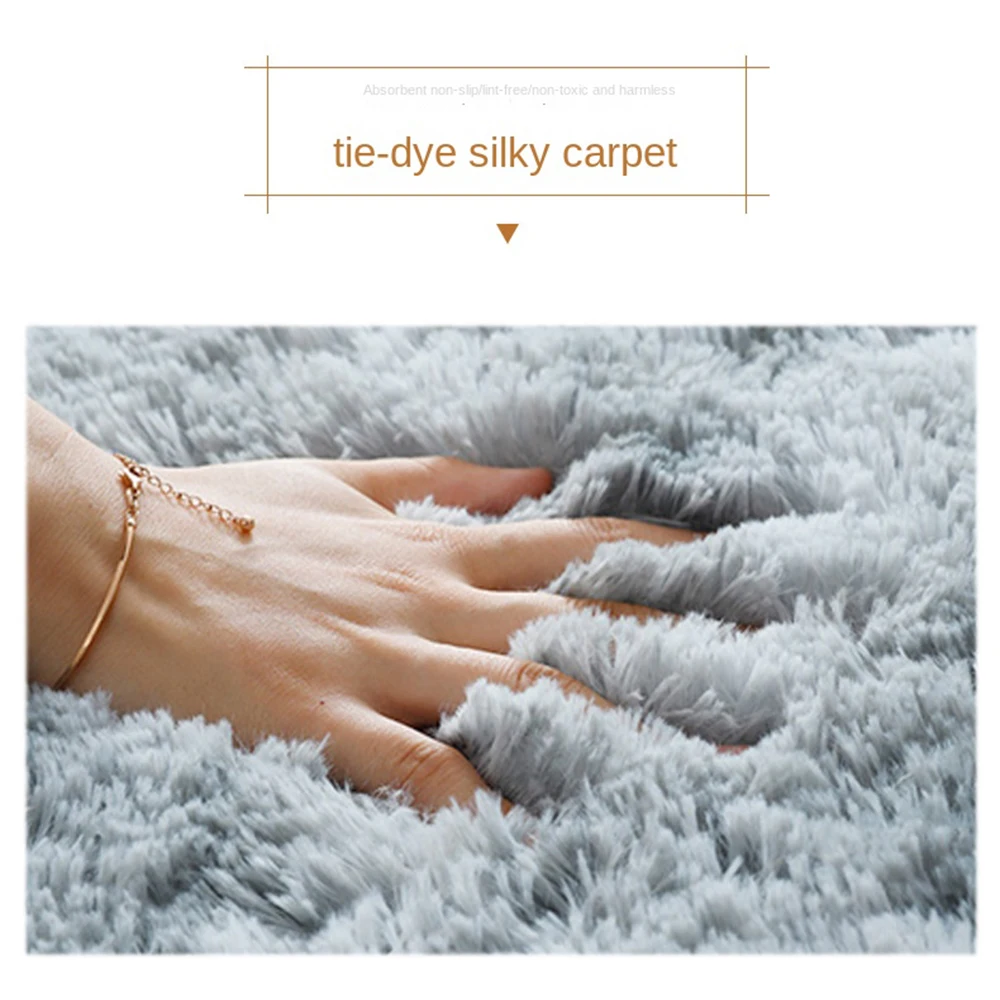 Fluffy Round Rug Carpets for Living Room Decor Faux Fur for Bedroom