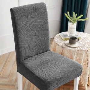 Jacquard Chair Cover for Dining Room Stretch Jacquard Dining Chair Cover