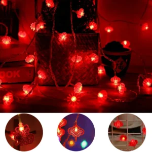Leds Red Lantern Pendant LED Chinese Knot String Lights