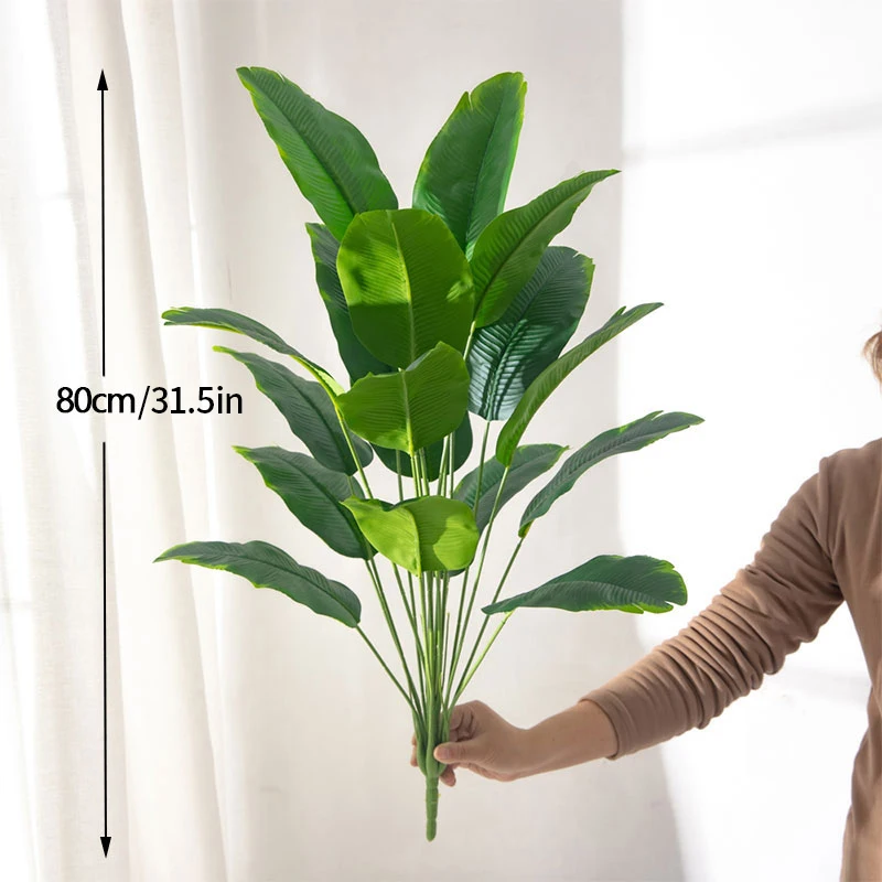 Large Tropical Palm Tree Fake Banana Plants Leaves Plastic Monstera Plant for Home Garden