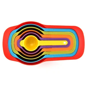 Measuring Spoon Rainbow Color Stackable Combination Measuring Cup PP Material Kitchen Accessories