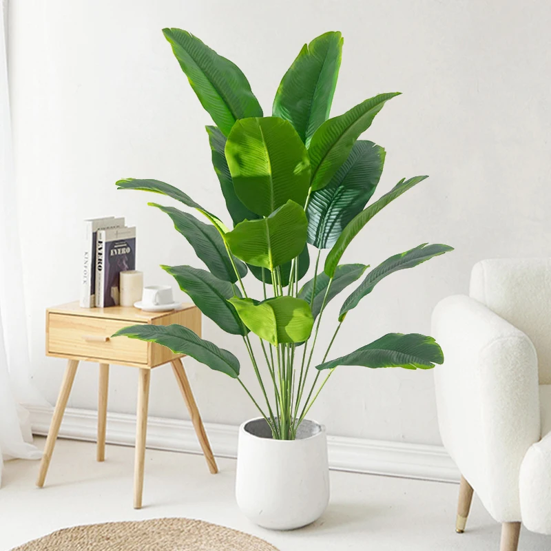 Large Tropical Palm Tree Fake Banana Plants Leaves Plastic Monstera Plant for Home Garden