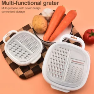 Vegetable Chopper Manual Potato Grater Multi-Functional Cheese Carrot Shredder with Storage Box for Home Kitchen